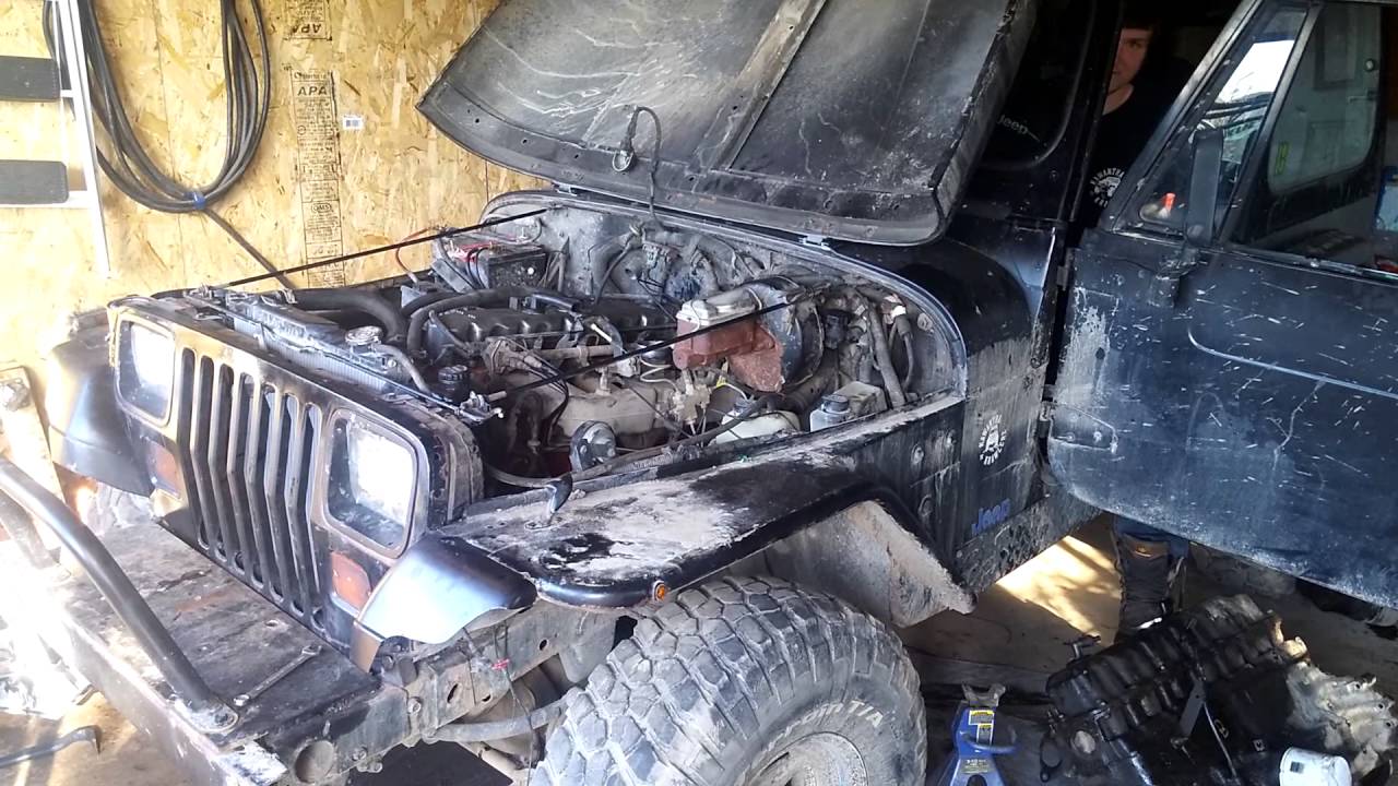 Jeep Yj motor start after motor swap. - YouTube