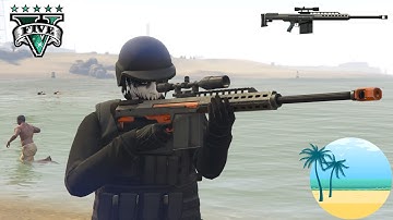 GTA ONLINE - 1v1 at beach mk1 heavy sniper (my 2nd beach aw and 1st time using mk 1 on new gen)