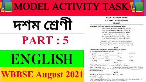 Class 10 English model activity task Part 5 | #wbbse | part 5 | class 10 #StudyWithPronay