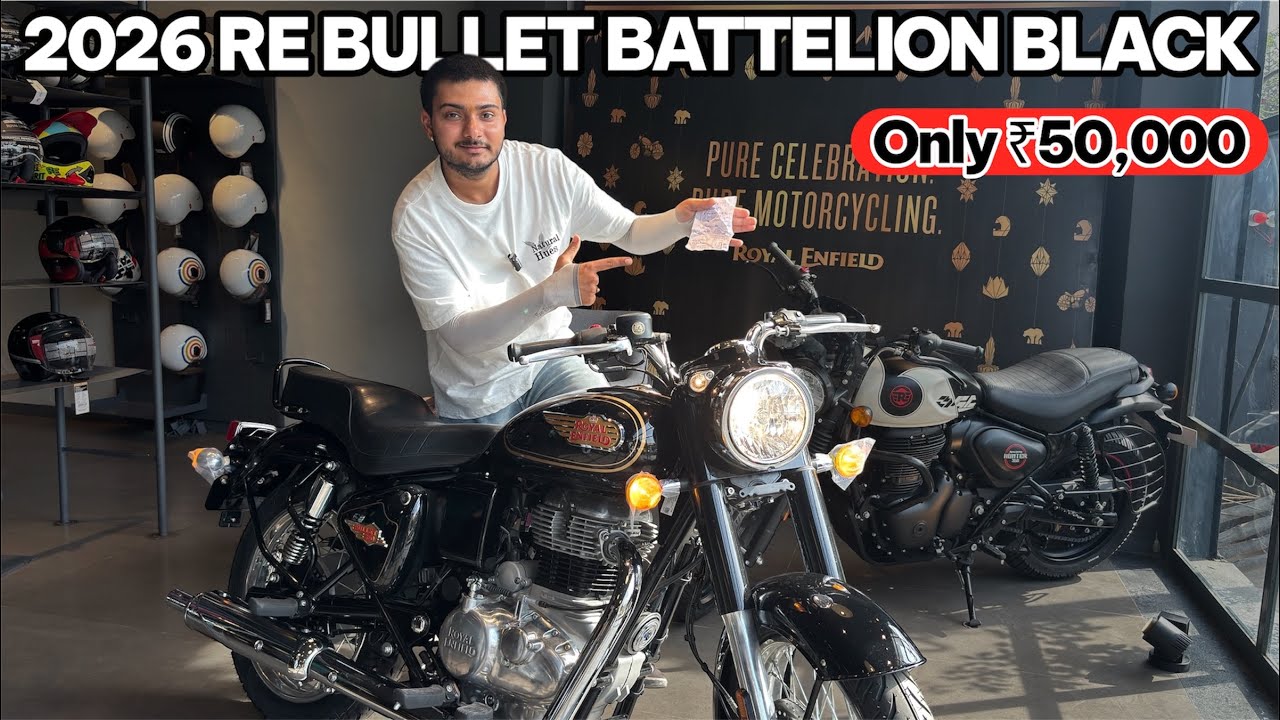 2026 RE Bullet Battalion Black Review🖤EMI Details|₹1.63 lakh🔥 
