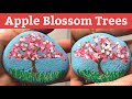 Apple Blossom Dot Painted Rock Tutorial for Beginners