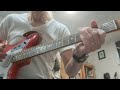 Fender Jaguar, with a new set of Fender Mustang style bridge saddles.