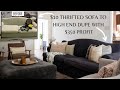 How to Dye a Sofa Cover Using Rit Dye // Thrift Flip // Covering Sofa Stains with Dye