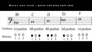 Jingle Bells - baritone Beginner Baritone Notes