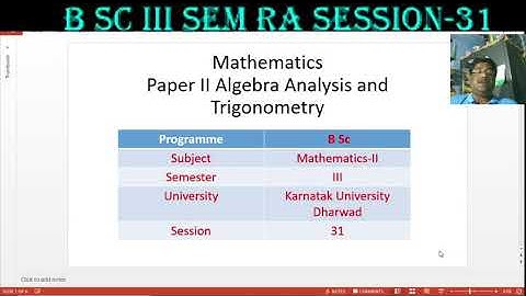 B sc  III Semester RA Session - 31
