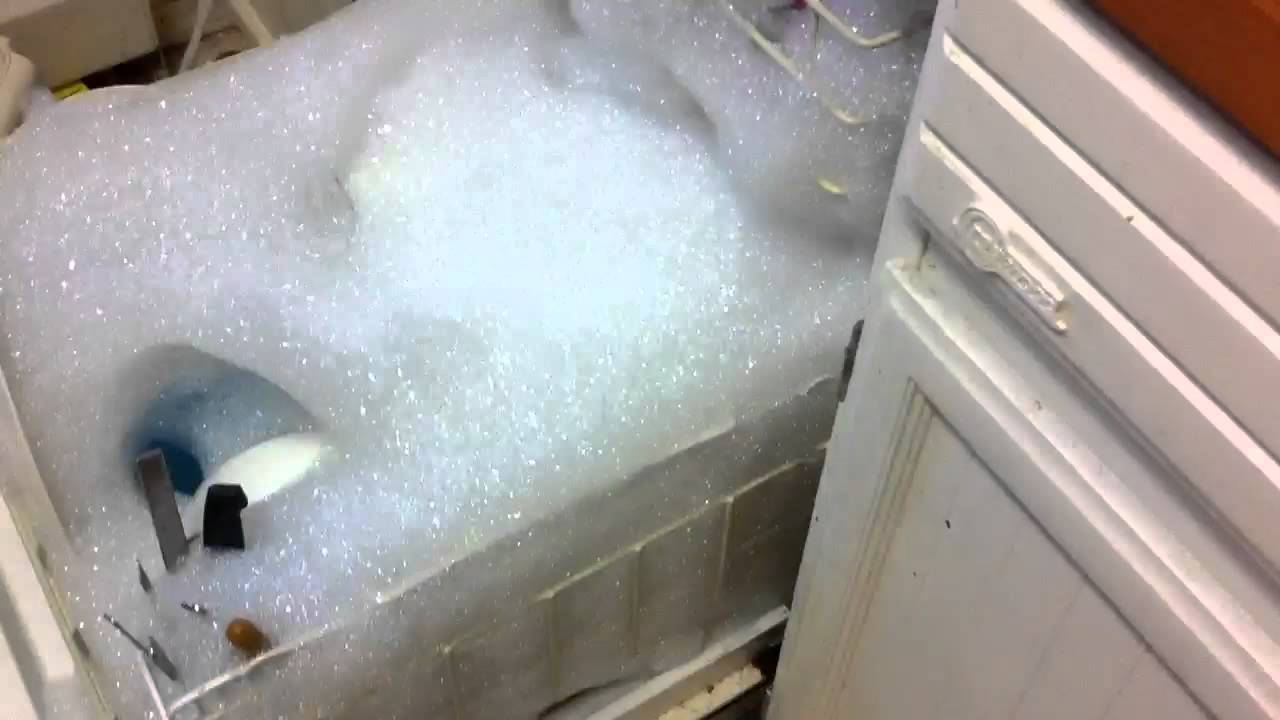 How do you get rid of soap suds in the dishwasher?