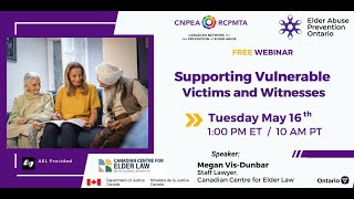 Webinar: Supporting Vulnerable Victims and Witnesses (May 16 2023)