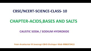 Chapter Acidsbases And Salts caustic Soda  Sodium Hydroxide