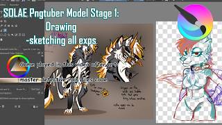 Furry Art Stream, rendering and lineart, pngtuber work