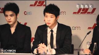 111104 JYJ's Press Conference in Berlin - Yoochun focus (2)