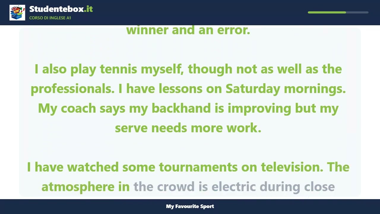 Video thumbnail: My Favourite Sport — English A1