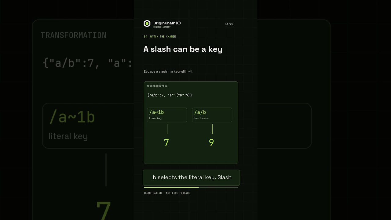 A slash inside a JSON key is not a path separator | OriginChainDB