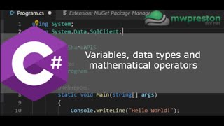 Variables,data types and mathematical operators