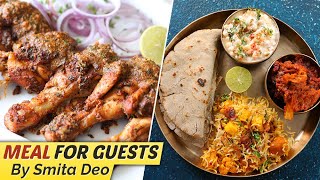 Meal For Guests | Non Veg Thali Recipes | Chicken Starter | Mini Thali By Smita Deo | Get Curried