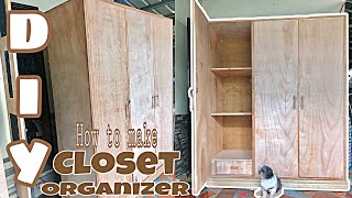 Diy Closet Organizer / Wardrobe Cabinet with 3 doors, 3 shelves & a drawer | HAMMER MASTER