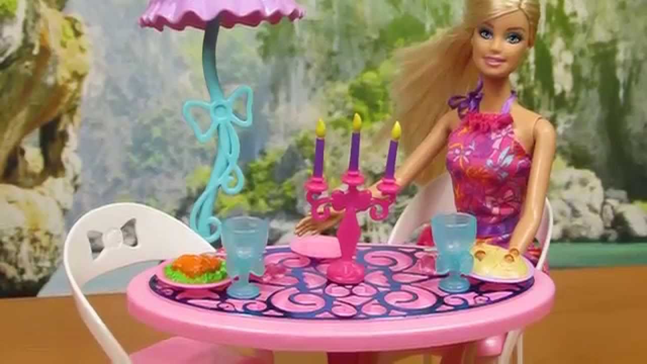 Barbie Glam Dining Room Furniture Doll Set Mattel YouTube