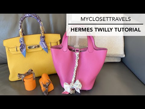 How to tie Twilly into a little rose? 🌺 We love a creative way to tie  Hermès Twilly onto handbags. Today Ms Akiyama will show you how to add a  rosette/