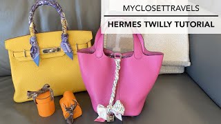 How to tie a twilly into a Double Bow with a Hermes twilly #hermestwilly 