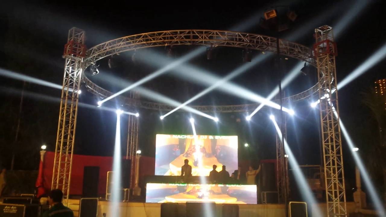 Round truss led wall dj setup YouTube