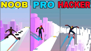 NOOB vs PRO vs HACKER ||SPIDER STACK RUN|| (FORT)All Levels Gameplay Androidios (Level   8 - 9 )