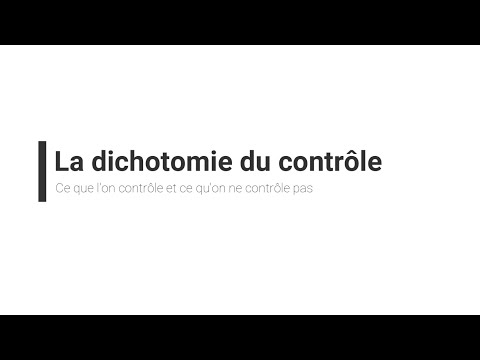 Stoïcisme:  la dichotomie du contrôle