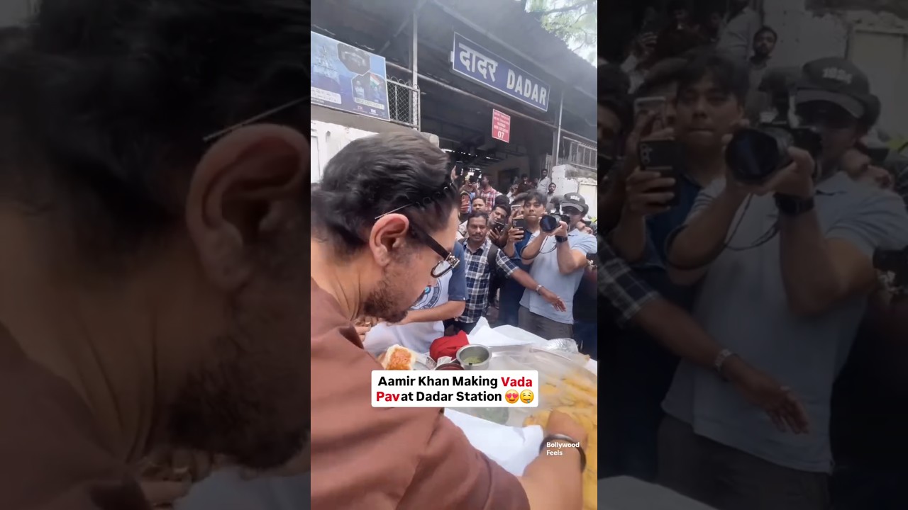 Aamir Khan selling Vada Pav at Dadar Railway station. ♥️😄 