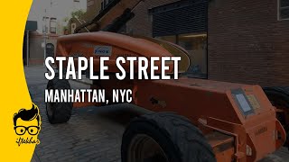 Walking On Staple Street In Manhattan, Nyc