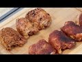Grilled Chicken Thighs Recipe Using the Cold Grate Technique. Reverse Seared