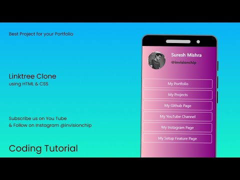 How To Create A Linktree Clone with HTML and CSS- Speed Code Video ...