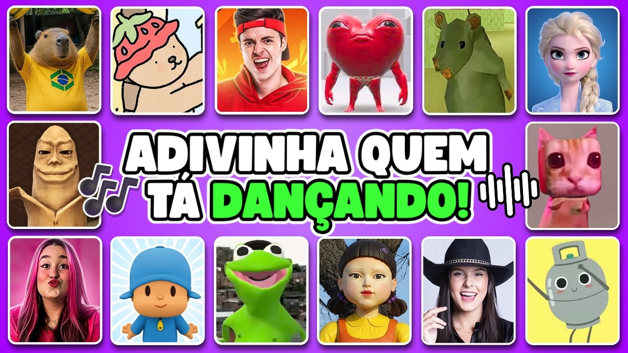 ADIVINHE QUEM TÁ DANÇANDO!! 💃🎶Bobbie Goods, Pocoyo, Rato Milton, Emilly Vick, Elsa, Round 6