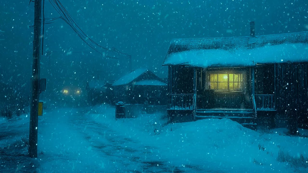 Severe Winter Storm & Howling Winds at a Mountain Cabin┇Snow & Wind Ambience for Sleep & Relaxation