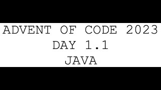 Advent of Code 2023 | Day 1.1 Java Solution