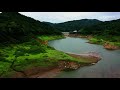 水の少ない破間川ダム 2019 空撮 新潟県魚沼市