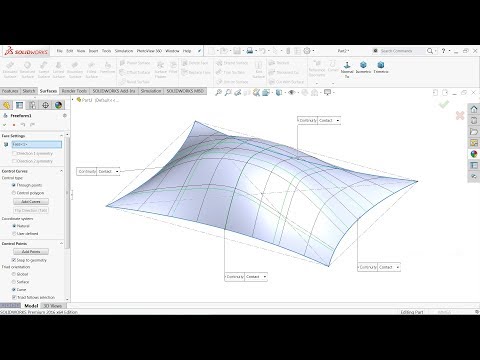 SolidWorks Surface Tutorial Freeform tool