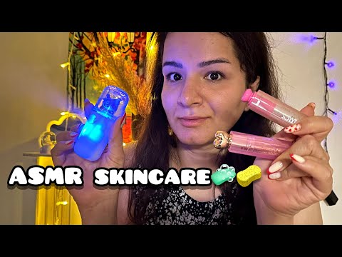 Asmr doing your skincare for sleeping🖤 #asmr 