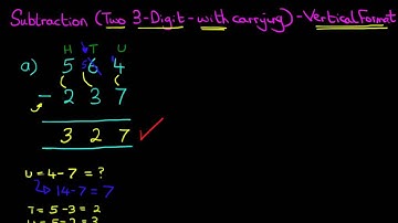 Subtraction (Two 3-Digit Numbers [with carrying]) - Vertical Format
