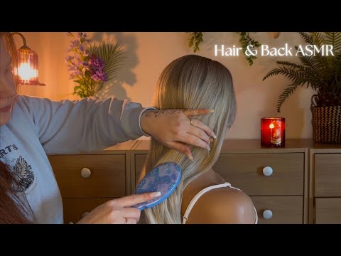 ASMR Light & Slow Back Tapping, Back Brushing, Strap Adjustments, Hair Brushing & Long Nails