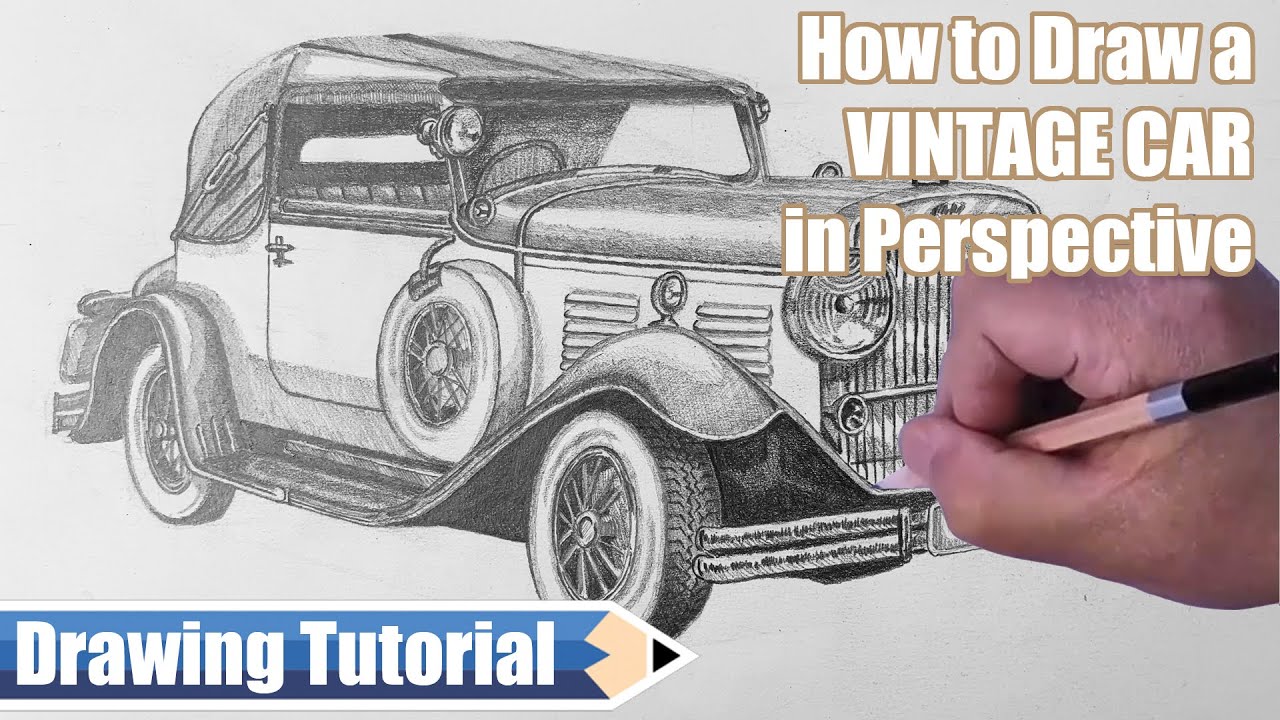 Old Car in Vintage Art Drawing Style Graphic by Stian Iversen · Creative  Fabrica