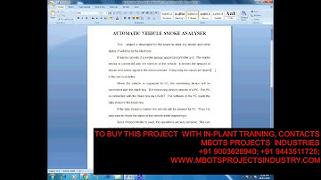 DESIGN & FABRICATION OF AUTOMATIC VEHICLE SMOKE ANALYSER MECHANICAL PROJECT- MBOTS PROJECT INDUSTRY