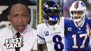 FIRST TAKE | Lamar Jackson over Josh Allen for MVP - Stephen A. impressed Ravens' win than Bills