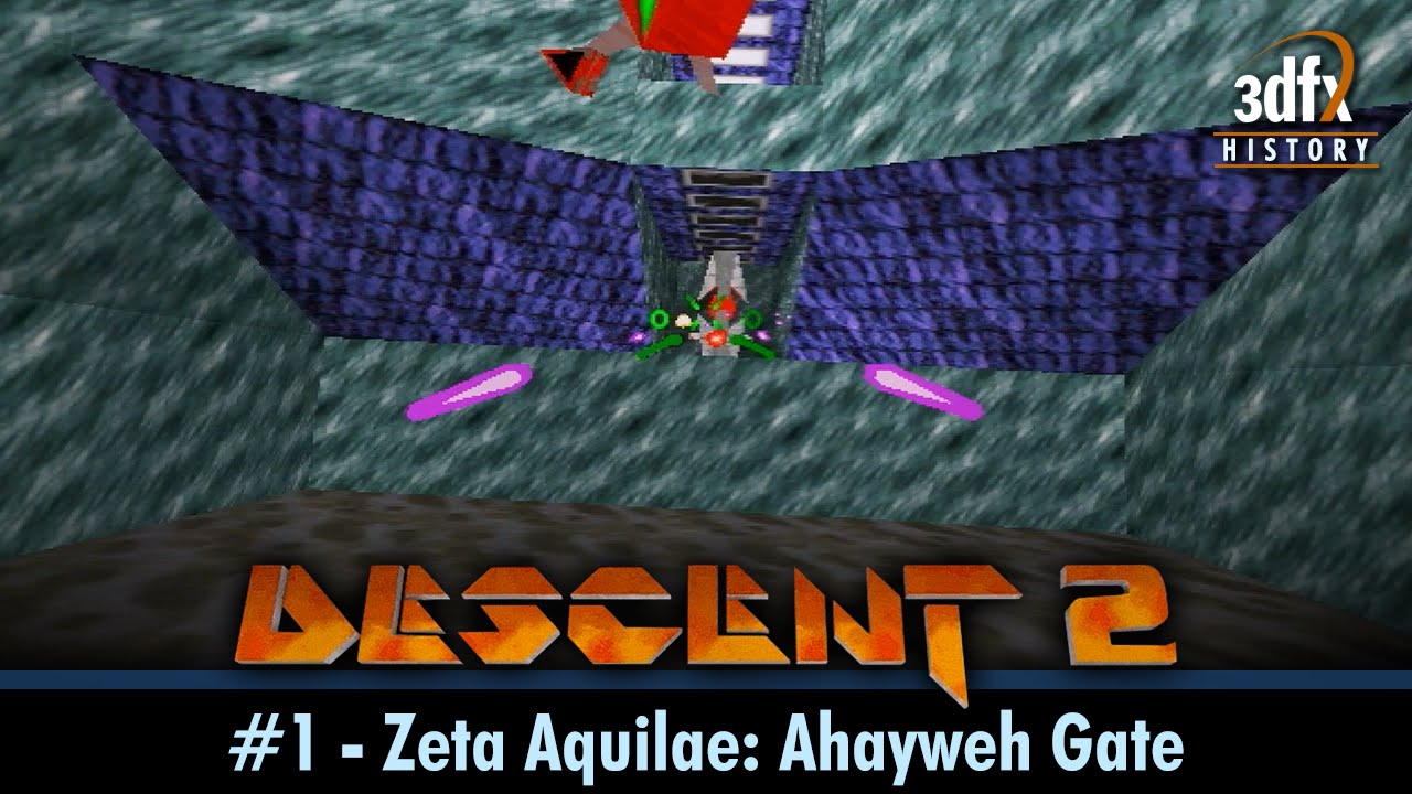 3dfx Voodoo 1 - Descent II - #1 - Zeta Aquilae: Ahayweh Gate [Gameplay/60fps]