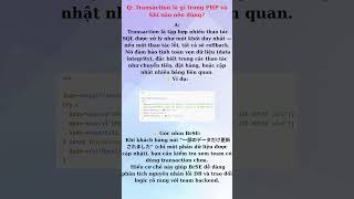 Transaction là gì trong PHP và khi nào nên dùng?