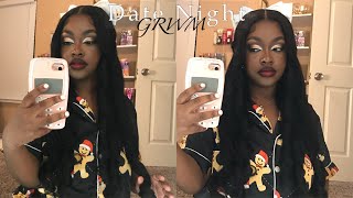 GRWM 😍 Date Night Makeup 💋Pre Plucked + Bleached 5*5 Closure Wig Install + Style  | Ft. Yolissa Hair