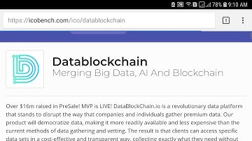 DataBlockchain ICO profile at ICOBench - Amazing Reviews and Ratings