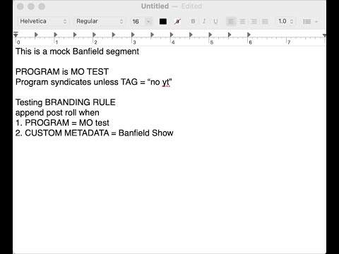 Banfield Test with Branding Rule to append post roll