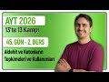 🎯ALDEHİT VE KETONLARIN TEPKİMELERİ - KULLANIMLARI I 45.Gün 2. Ders | 46 Günde AYT Kimya Kampı | 2026