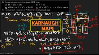Details SOP Standardization & Simplification Using Karnaugh Map | Problem 42, 43 by Thomas Floyd Guide