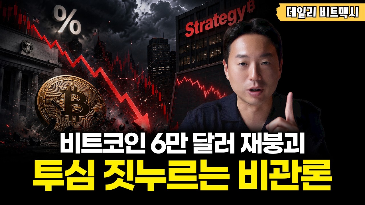 비트코인 6만 달러 재붕괴, 투심 짓누르는 비관론 [데일리 비트맥시]