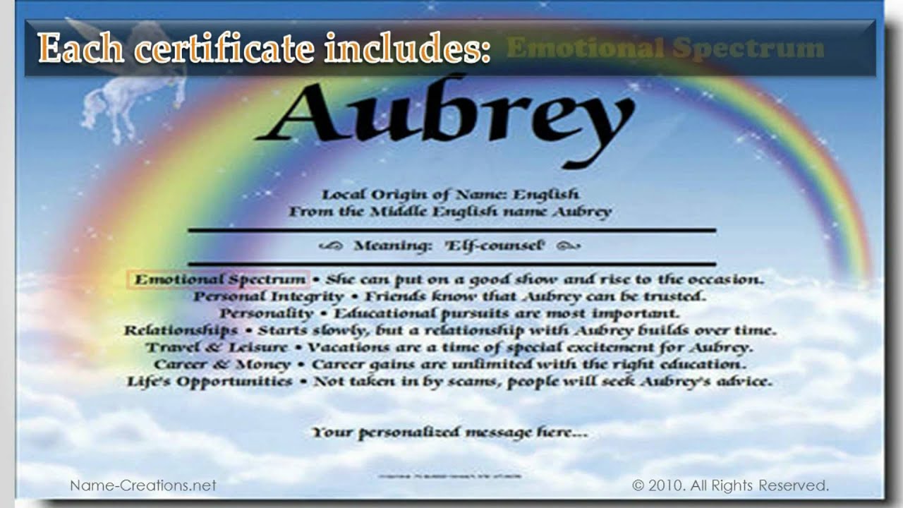 Personalized Name Meaning Certificates YouTube Personalized Name Meaning Certificates YouTube