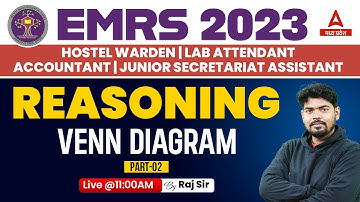EMRS Reasoning Classes | Venn Diagram | Hostel Warden, Accountant, Lab Attendant, JSA 2023